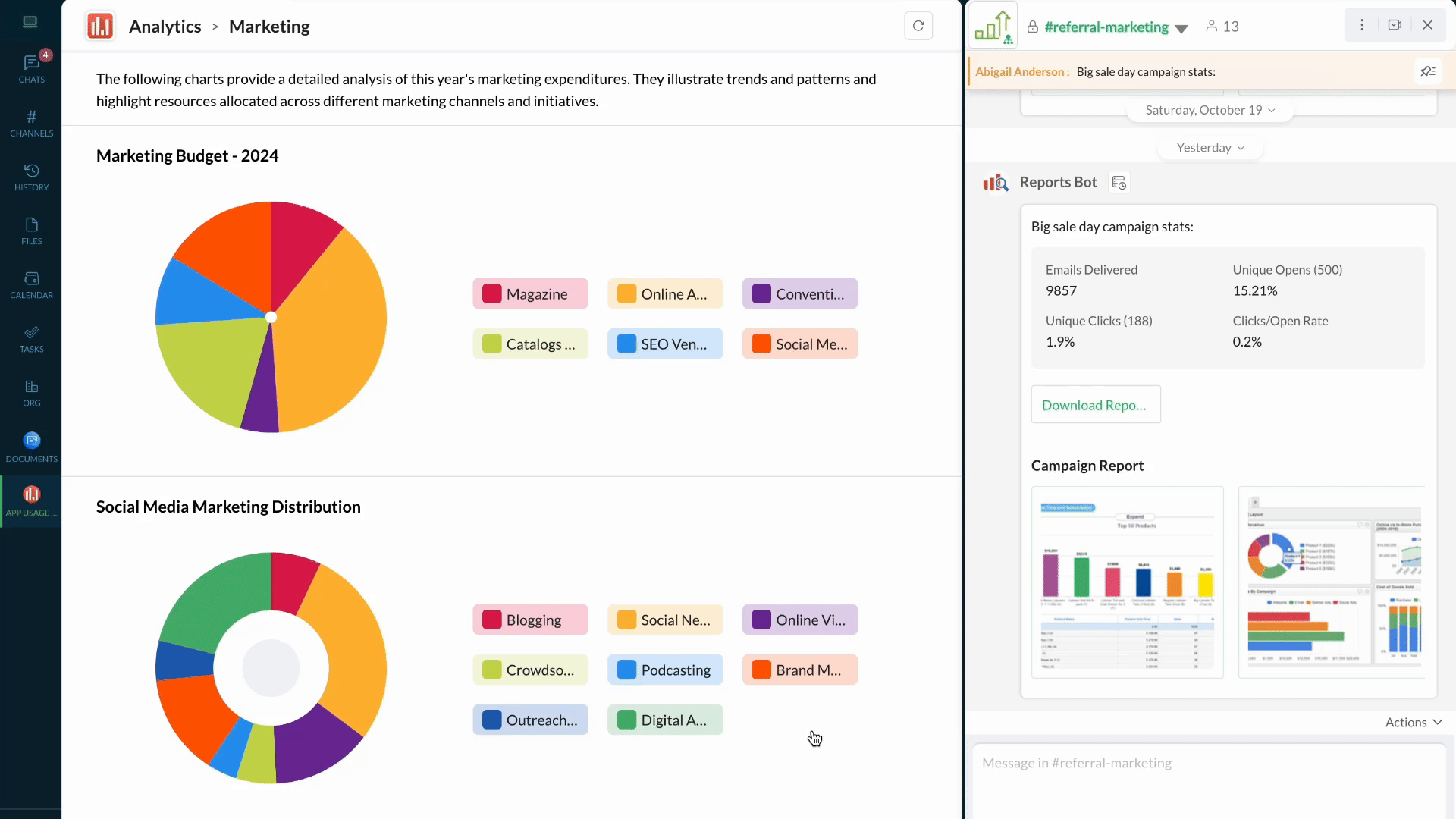 Charts in Cliq Widget - Web