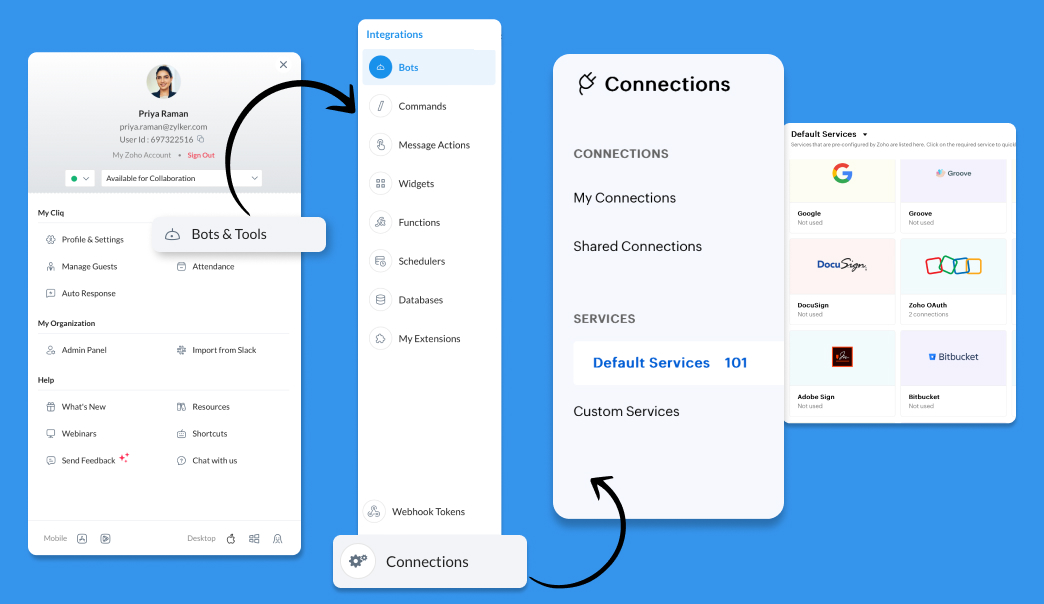 Navigation to Cliq Connections