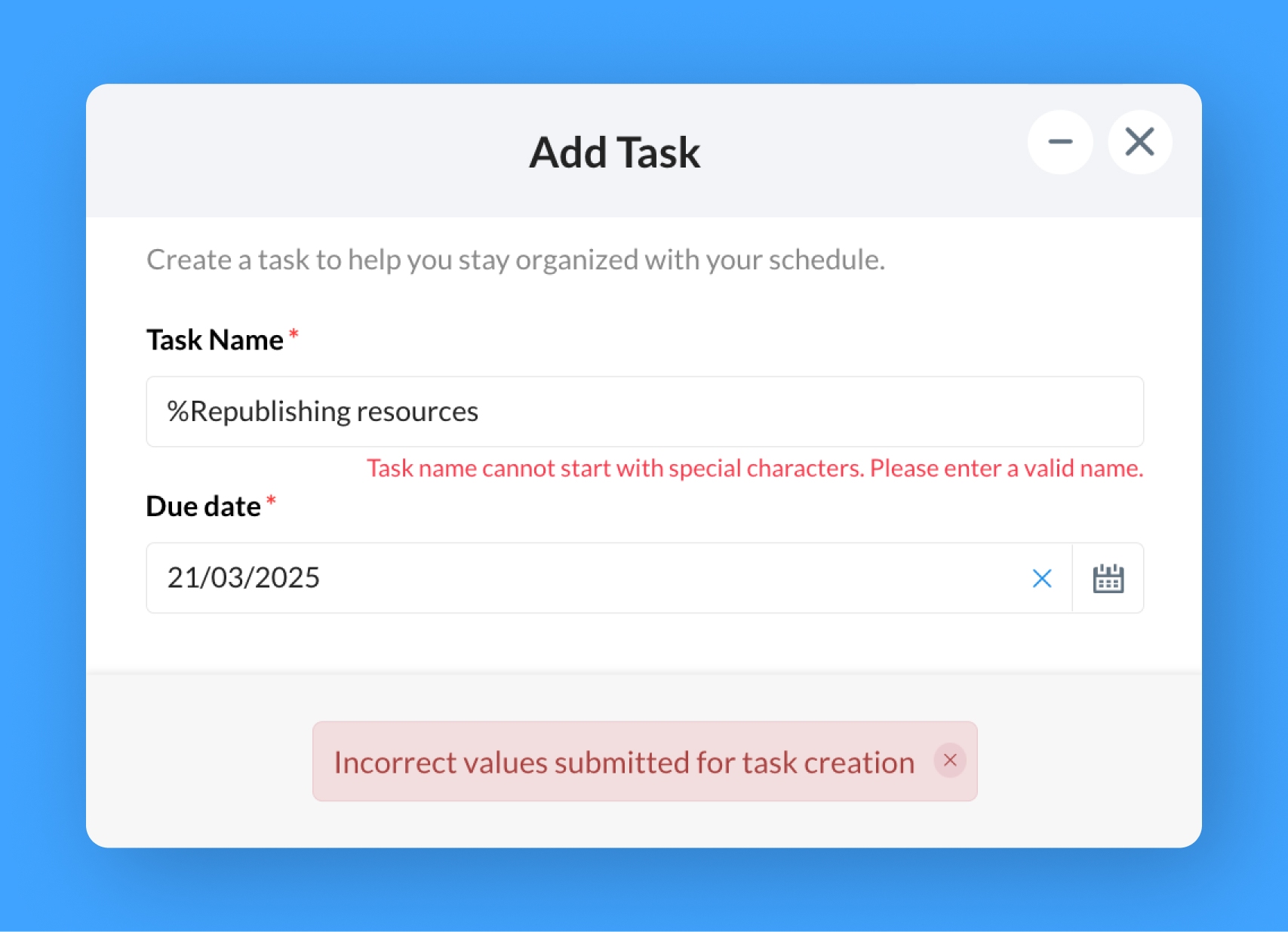 Form Error in Zoho Cliq Forms