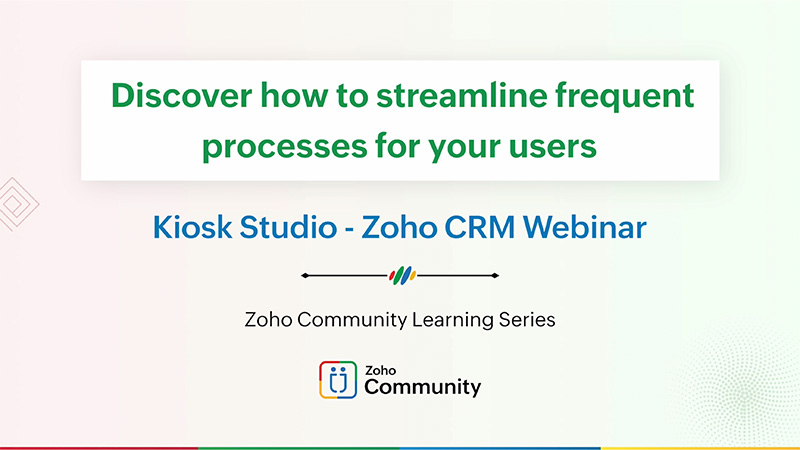 Zoho CRM Focus Group webinars