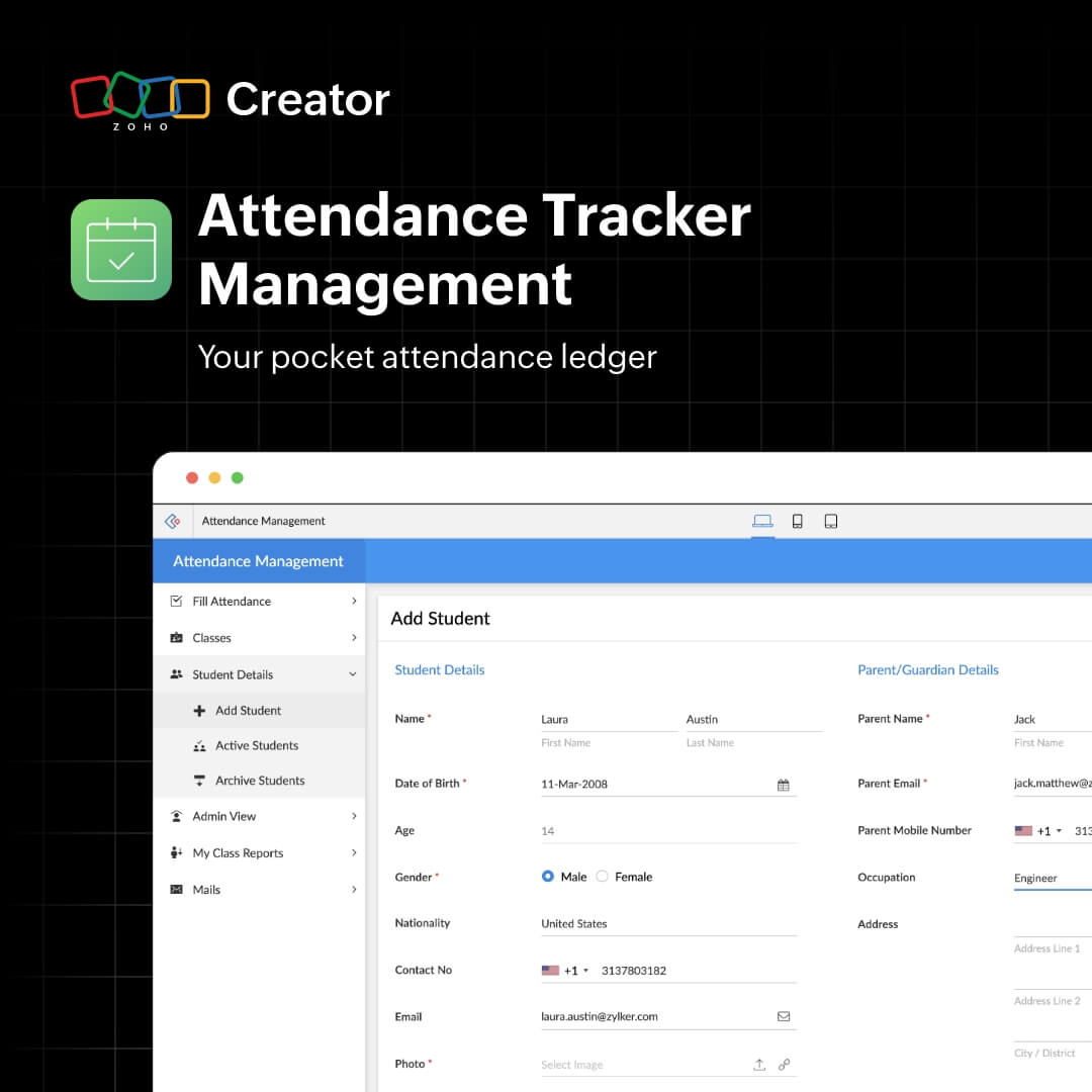 Free Attendance Tracker Management Software | Zoho Creator