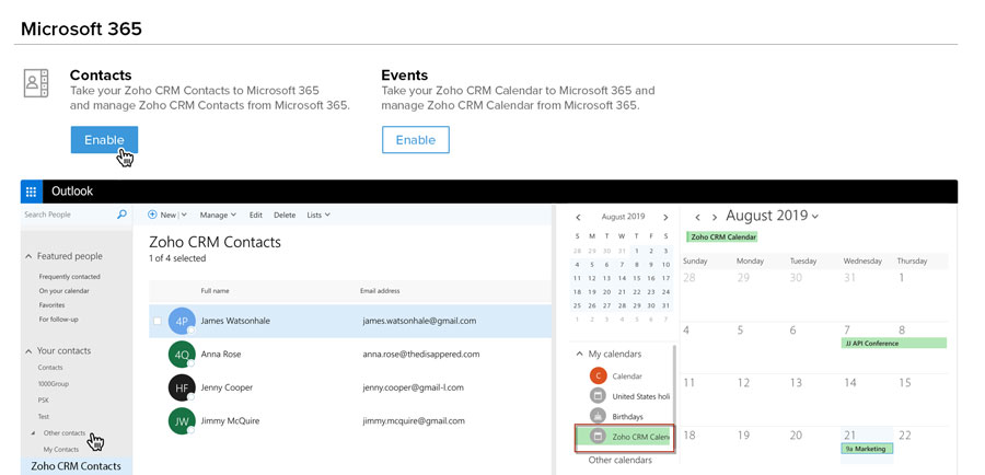 Microsoft 365 Integration | Zoho CRM