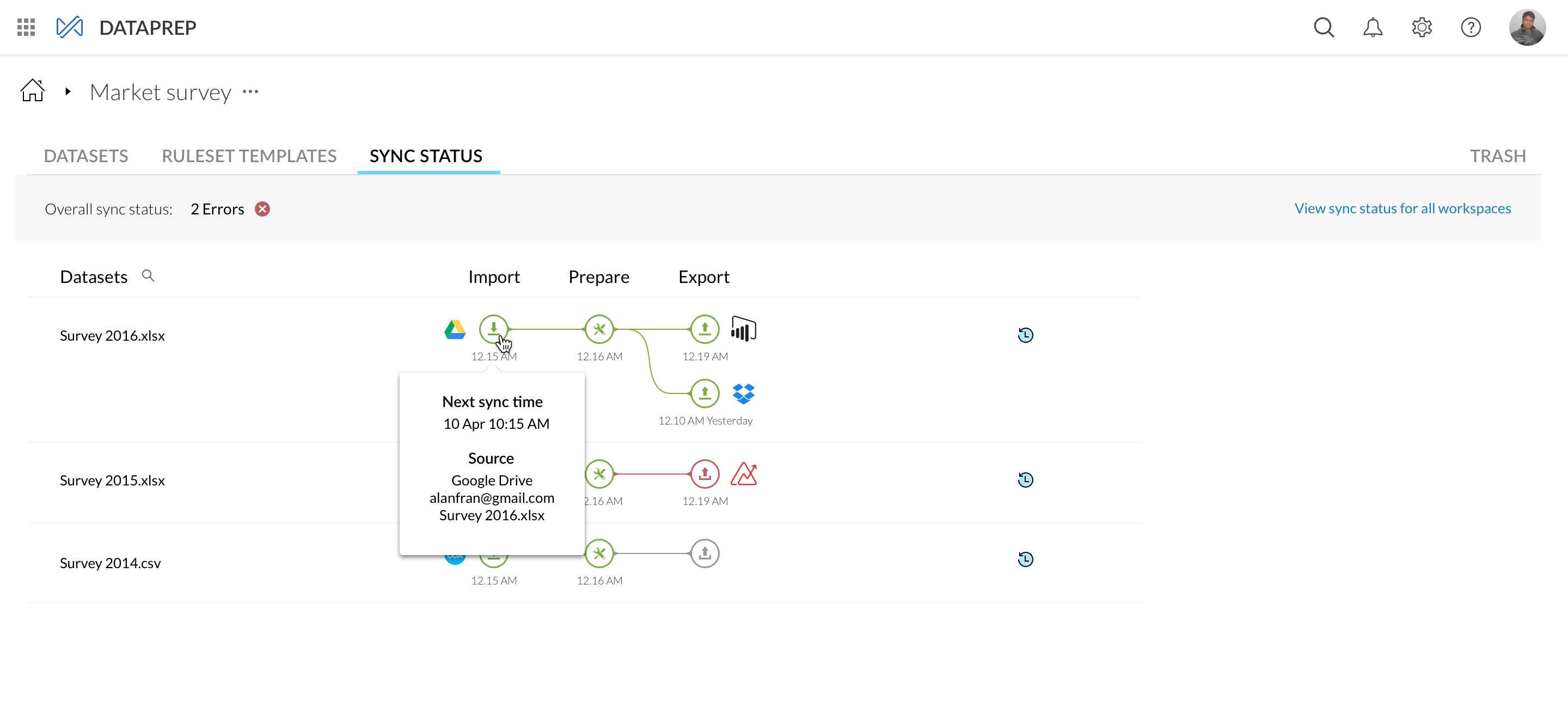 Prepare dados usando a migração de dados – Zoho DataPrep