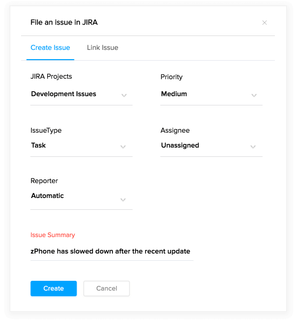 integração de rastreamento de problemas do cliente