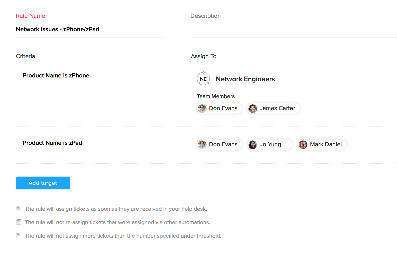 ticket assignment in zoho desk