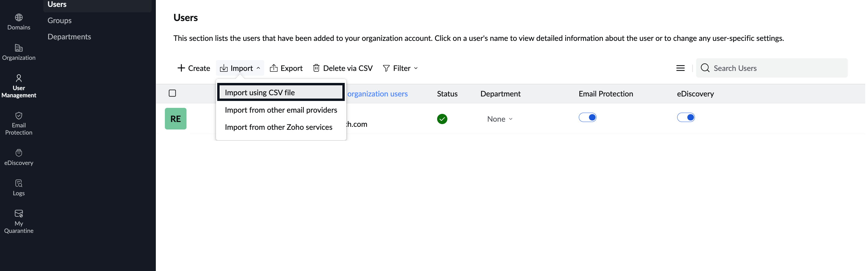 Import Users via CSV