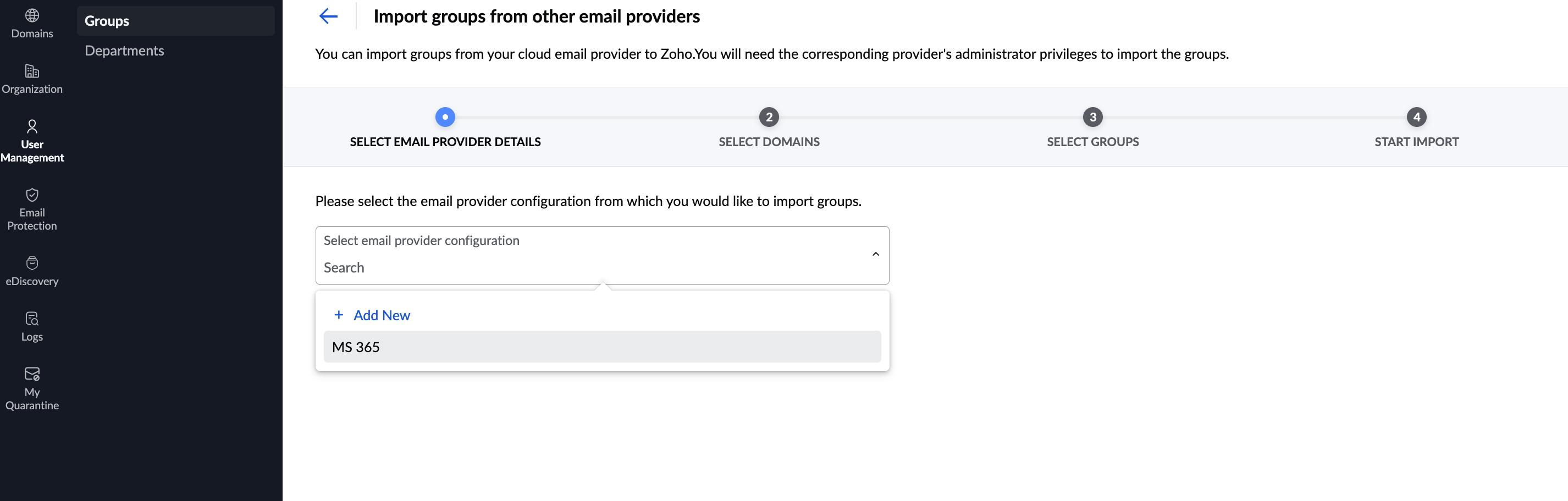 Select Email Provider