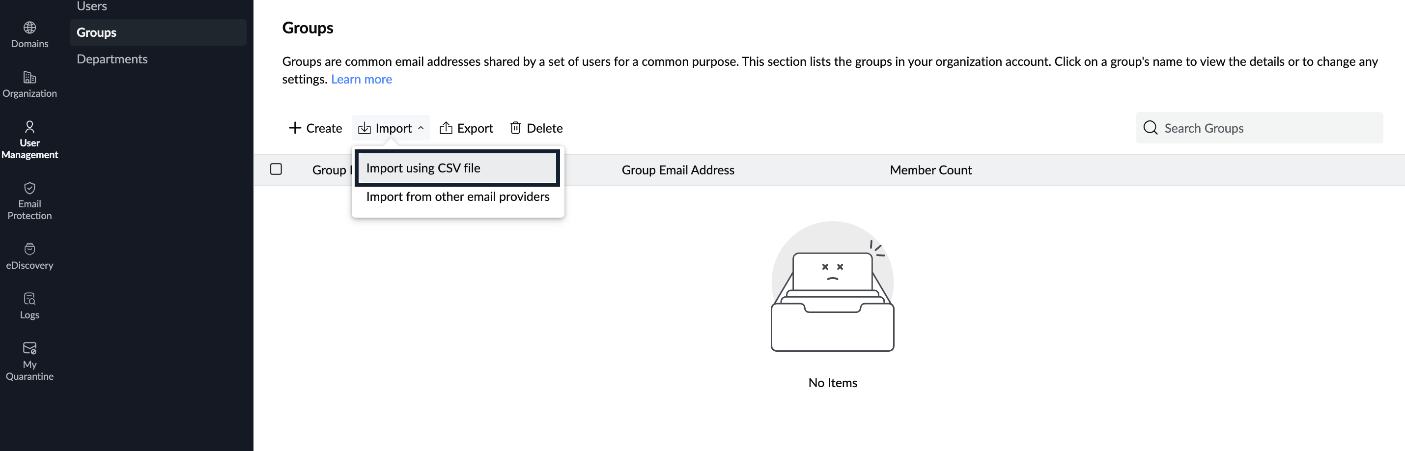 Import Groups via CSV