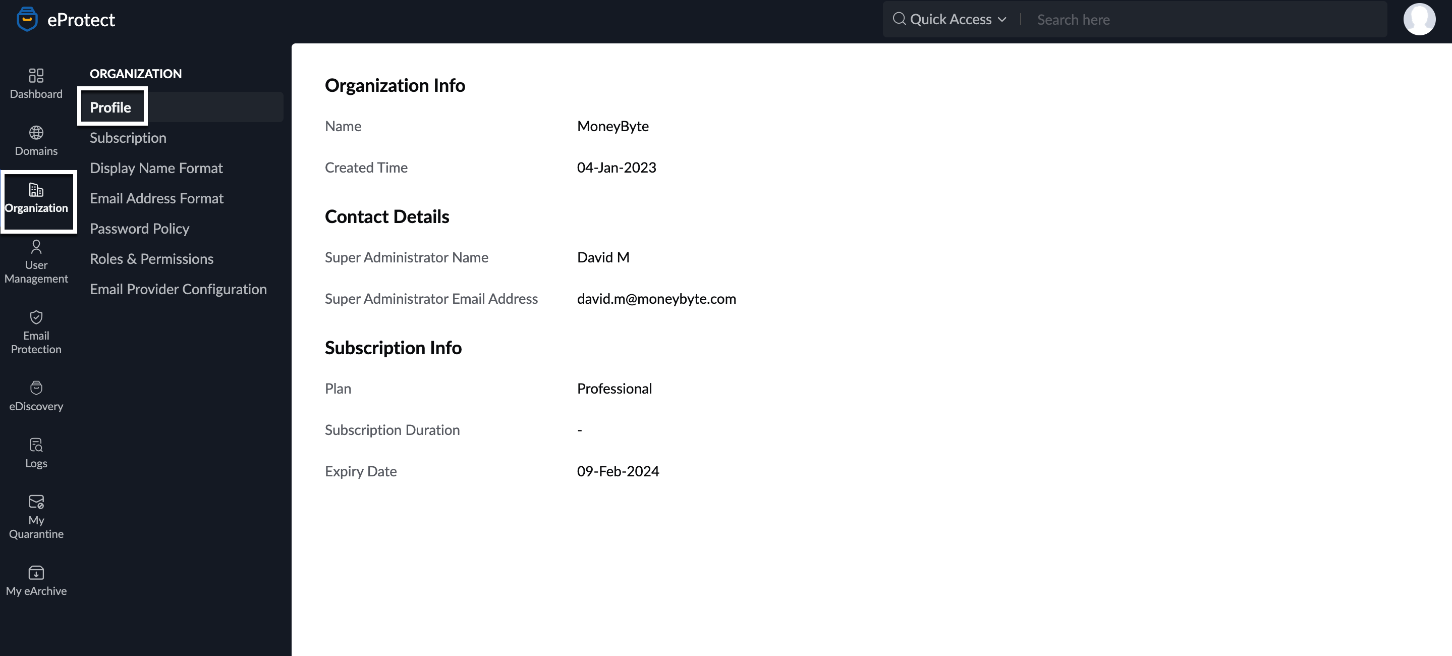 Organization Profile