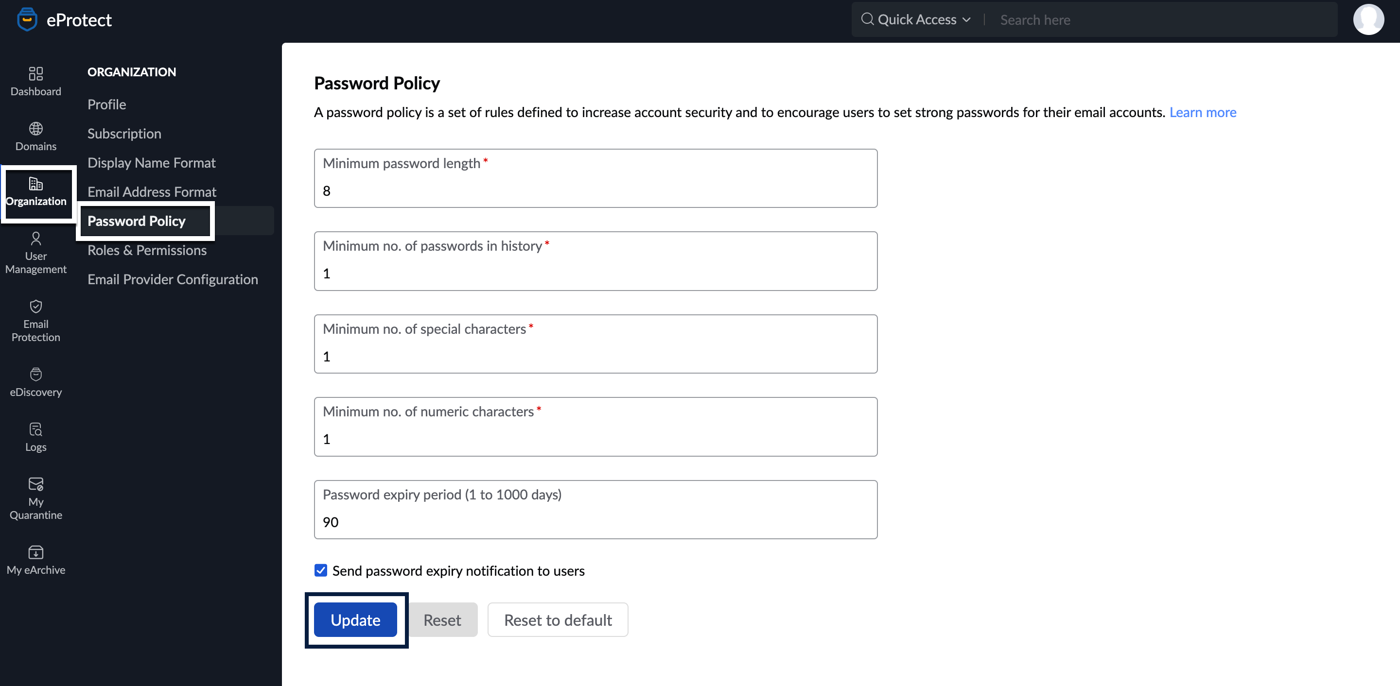 Configure Password Policy