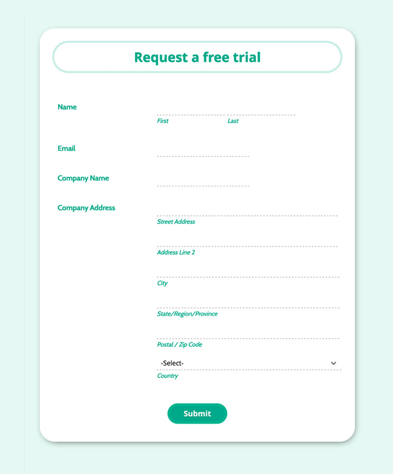 Free Trial Request Form