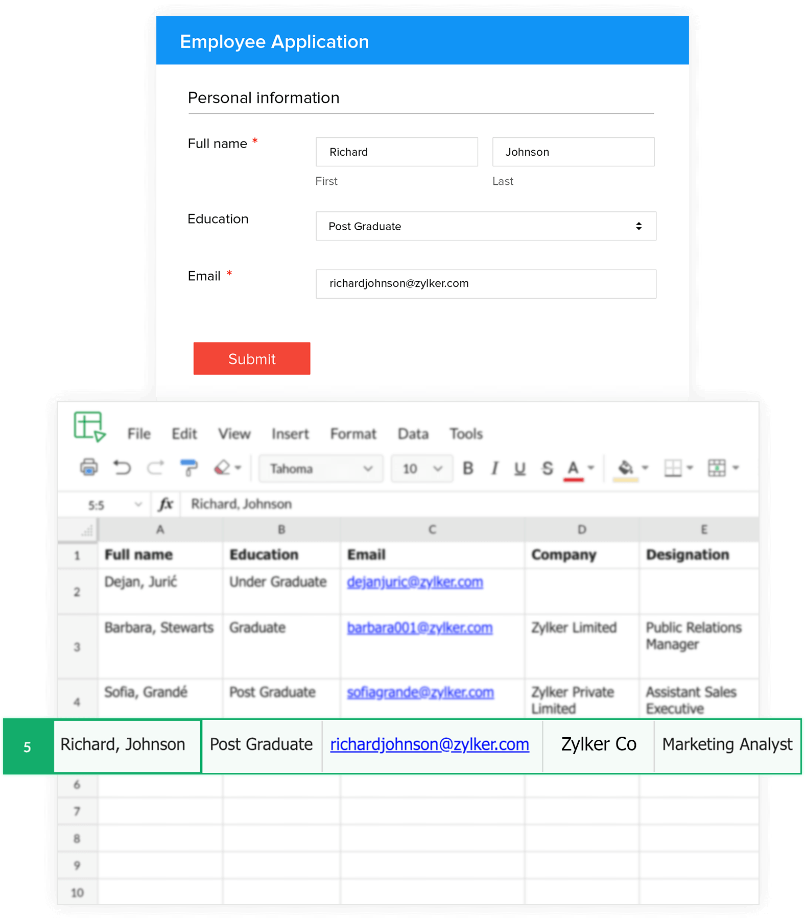 Zoho Forms Screenshot