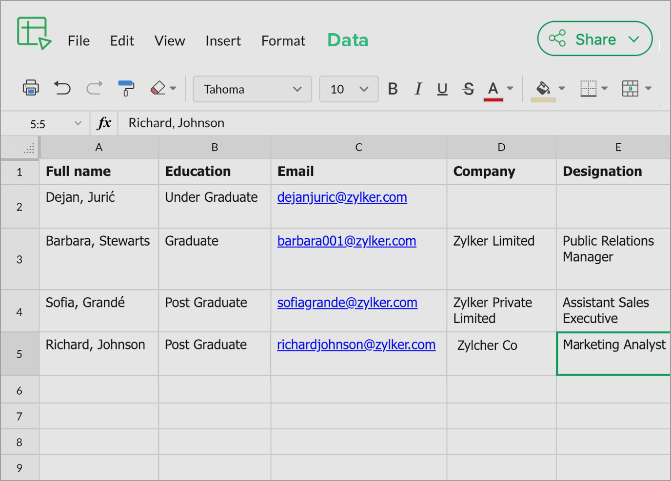 Push Form Entries To Zoho Sheet | Integrate Zoho Forms With Zoho Sheet ...