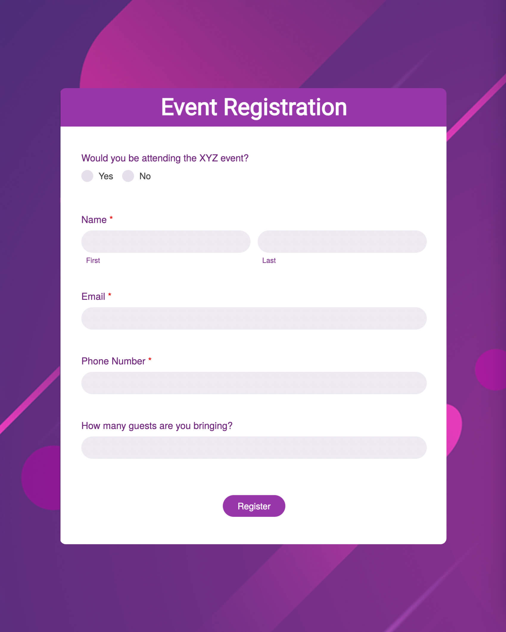 Event registration