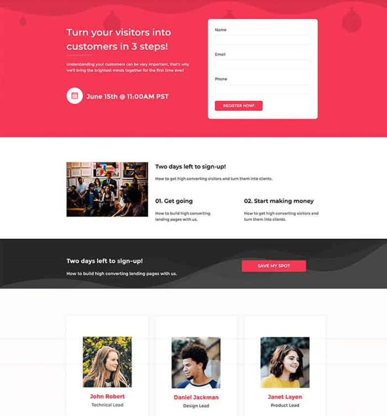 free landing page templates