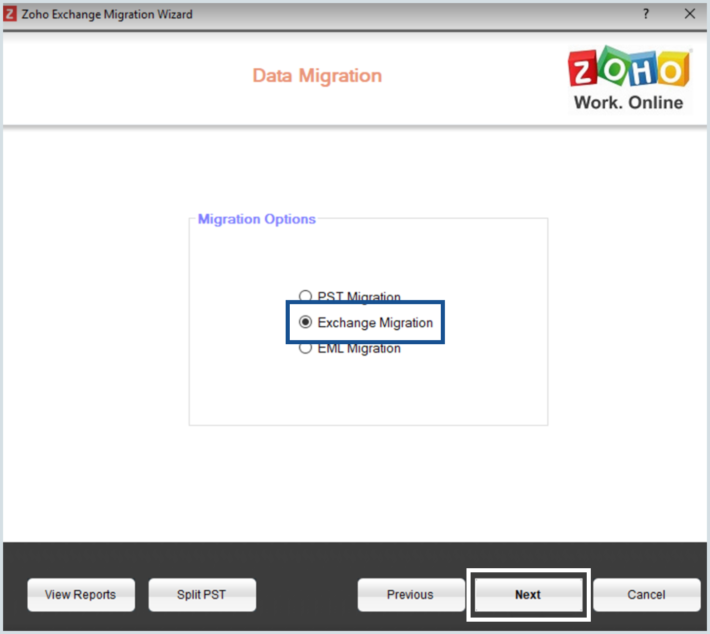 select exchange migration