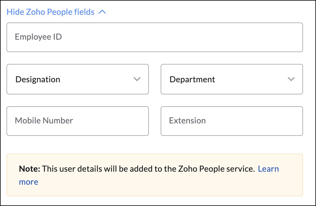 Informations sur Zoho People