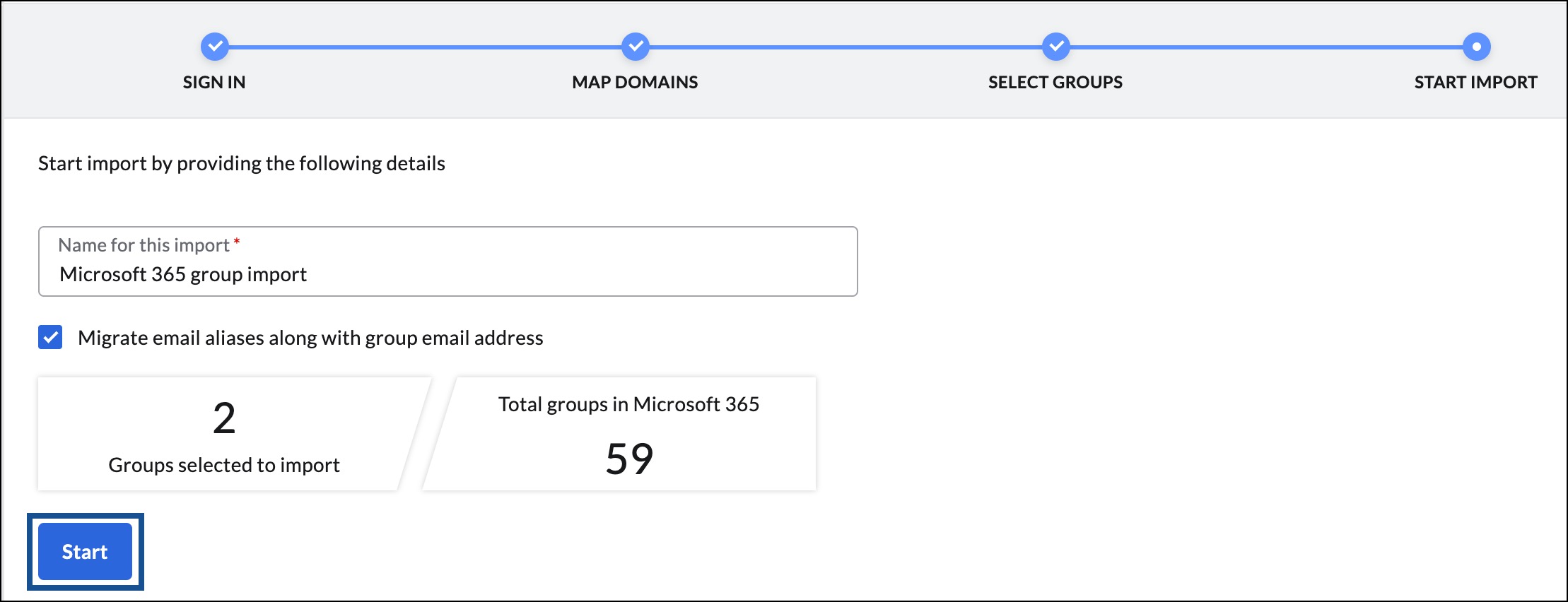 mulai mengimpor grup dari Microsoft 365