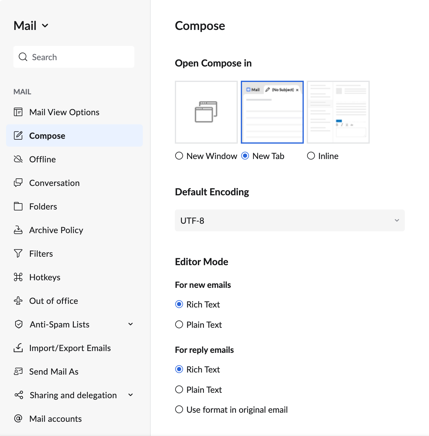 compose settings