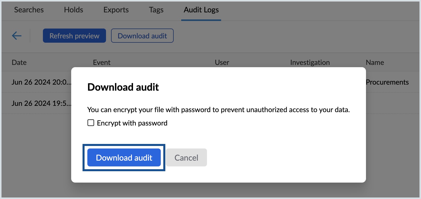 Download WorkDrive Audit Logs