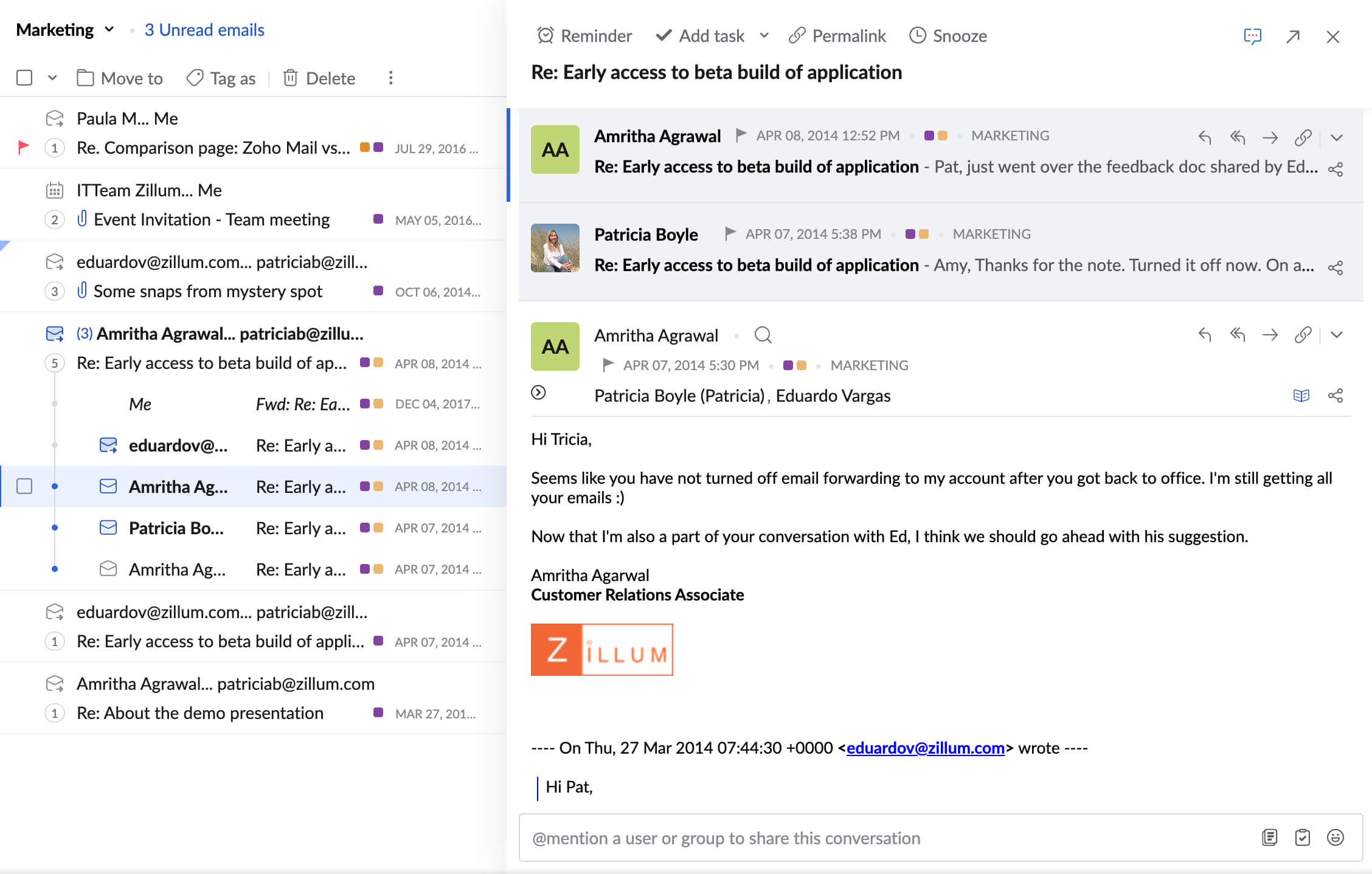 Gmail conversation hot sale mode