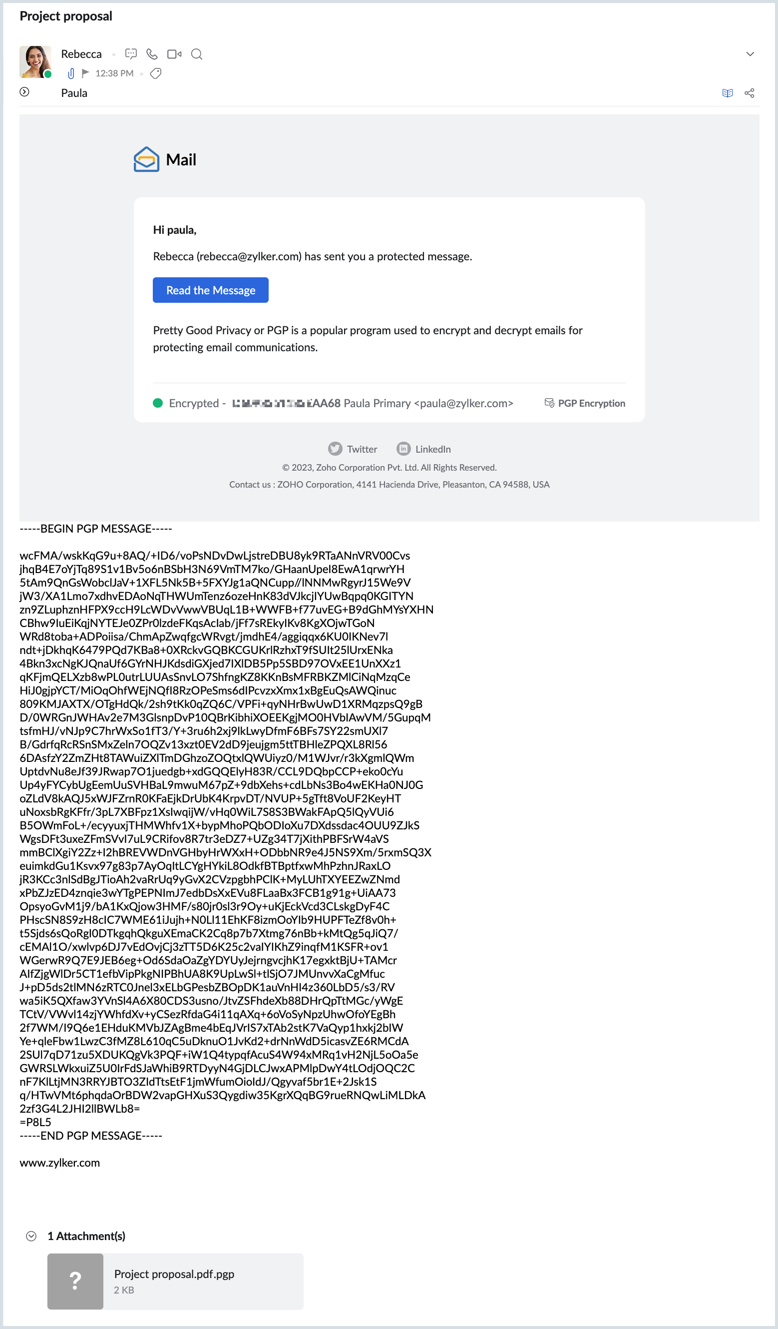 PGP Encryption | Zoho Mail