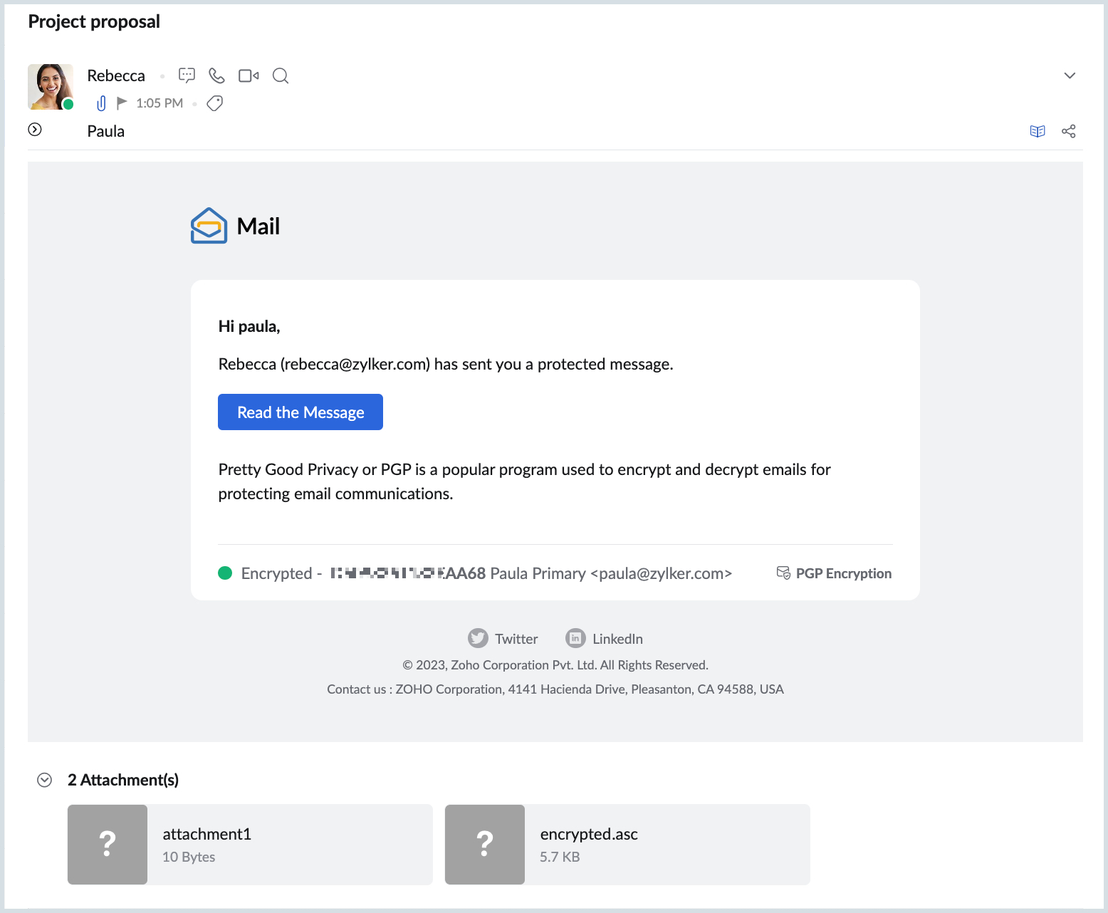 PGP Encryption | Zoho Mail