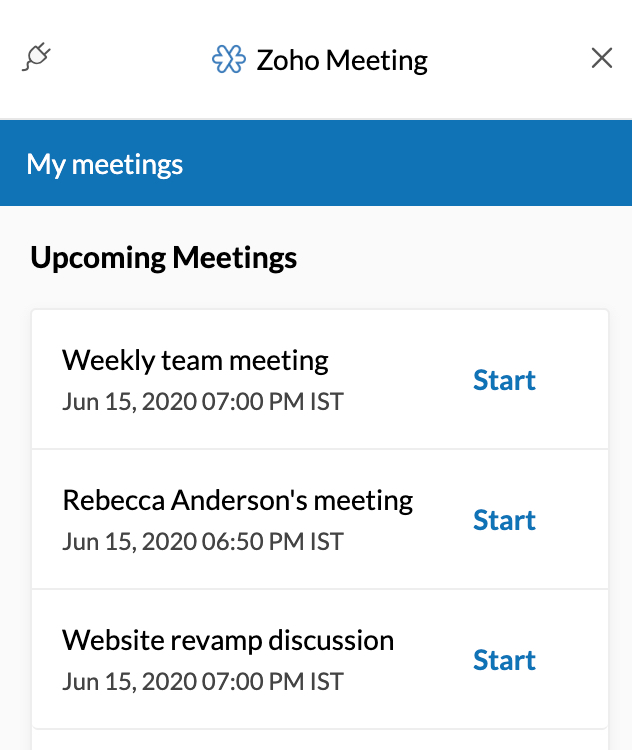 Upcoming Meetings