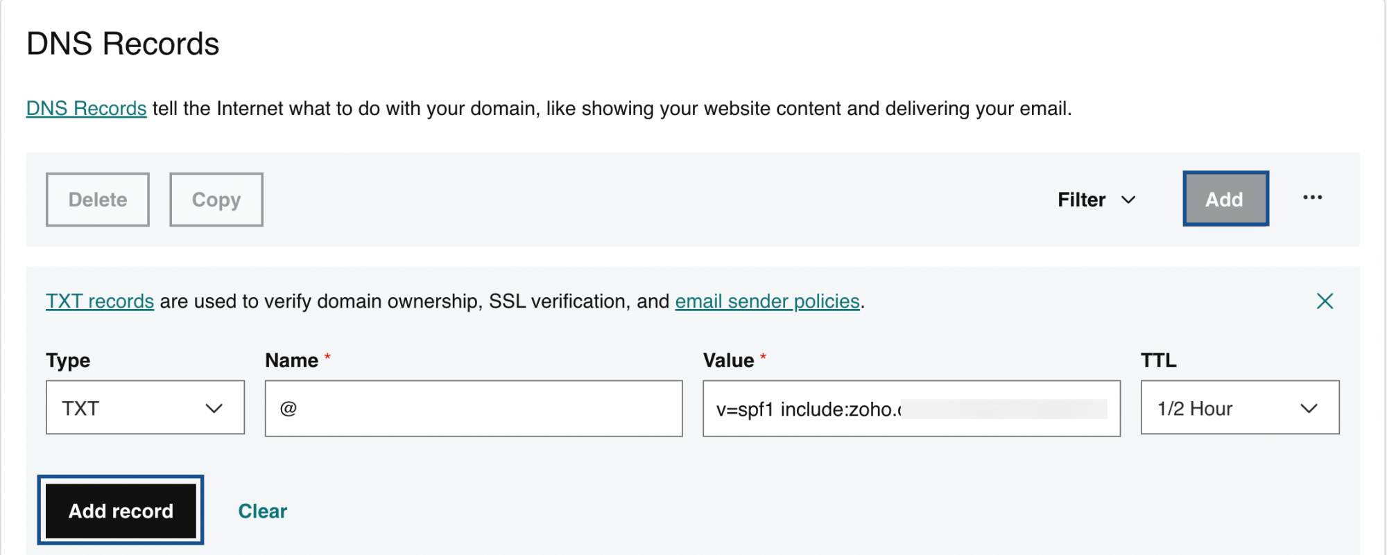 GoDaddy DNS Mapping - CNAME, MX, SPF, and DKIM for Zoho Mail