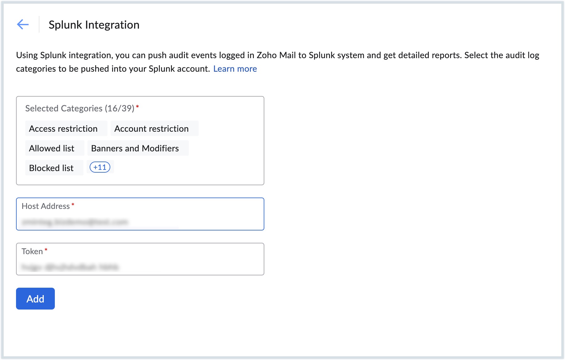 Splunk integration