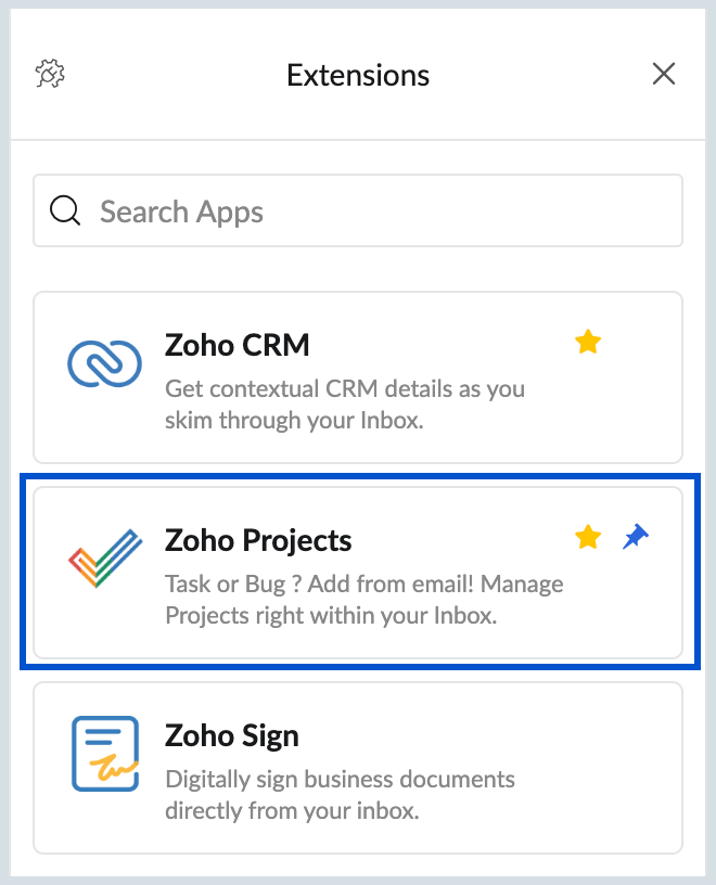 Zoho Projects eWidget