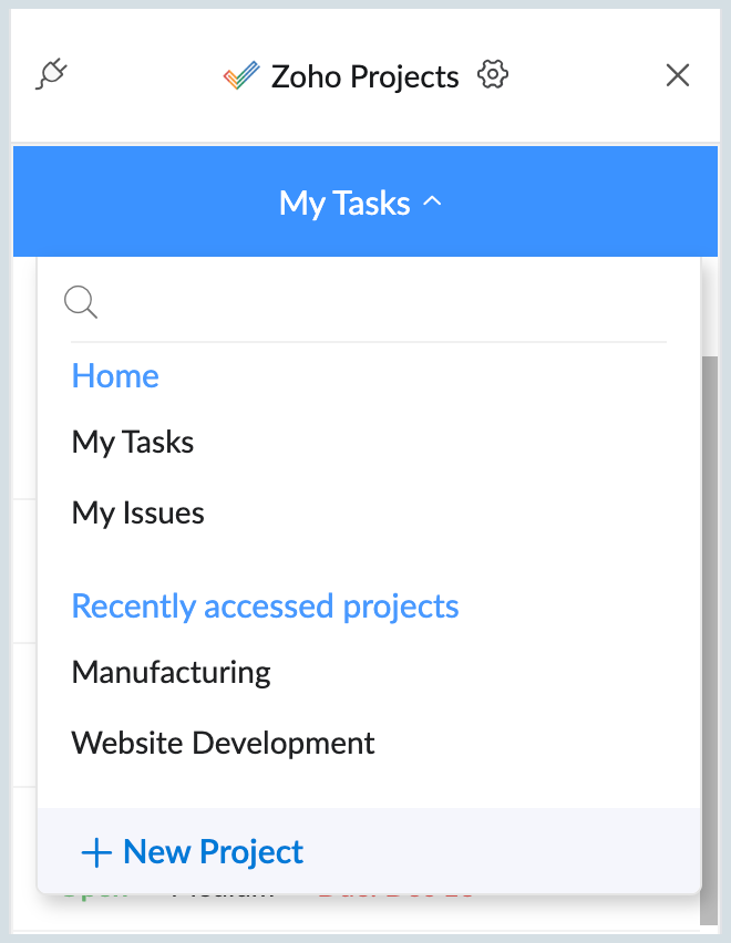 Zoho Projects eWidget