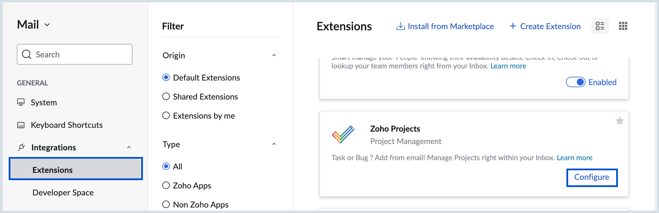 Configure Zoho Projects