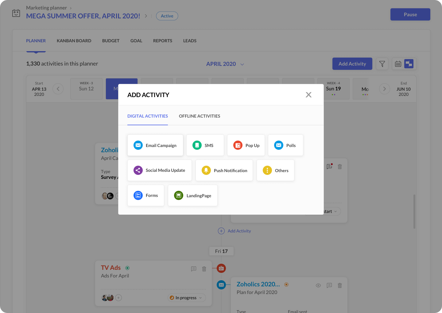 Planifiez vos campagnes depuis un emplacement centralisé