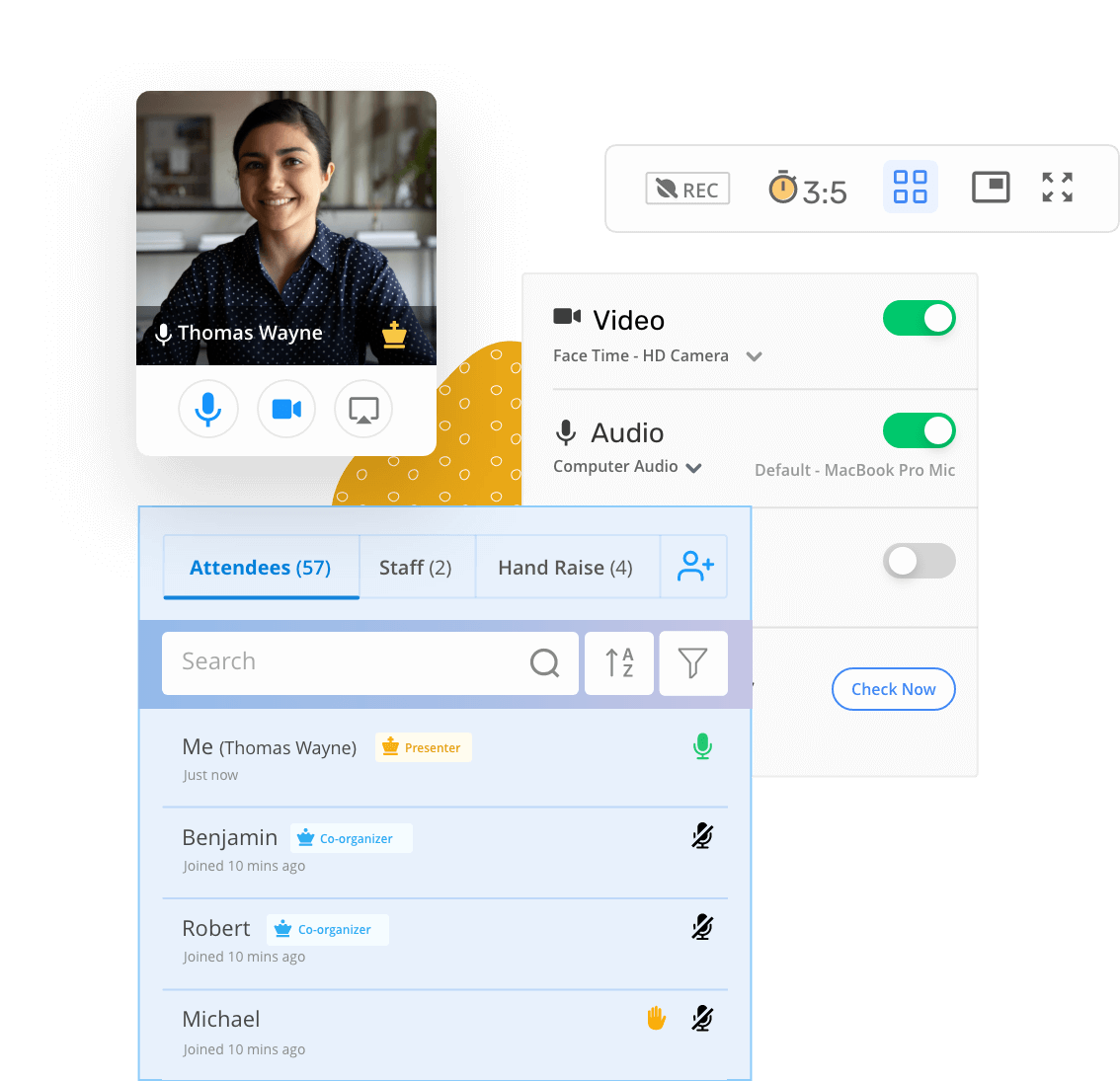 Manage meetings effectively using moderator controls in Zoho Meeting