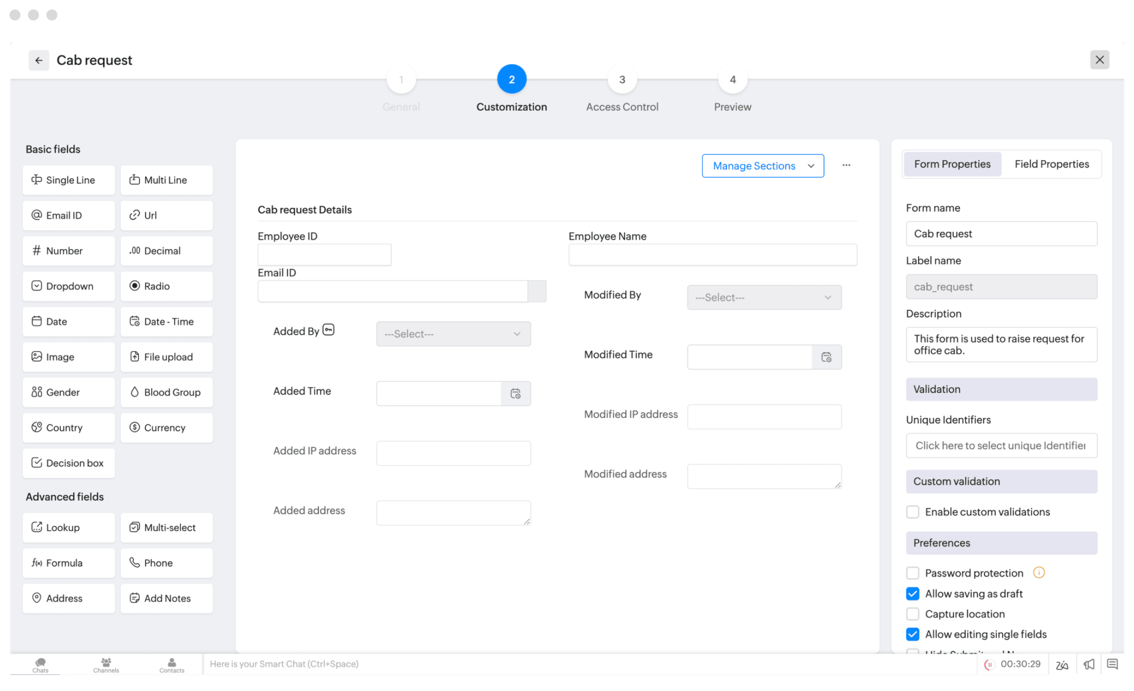 Forms Customization Zoho People