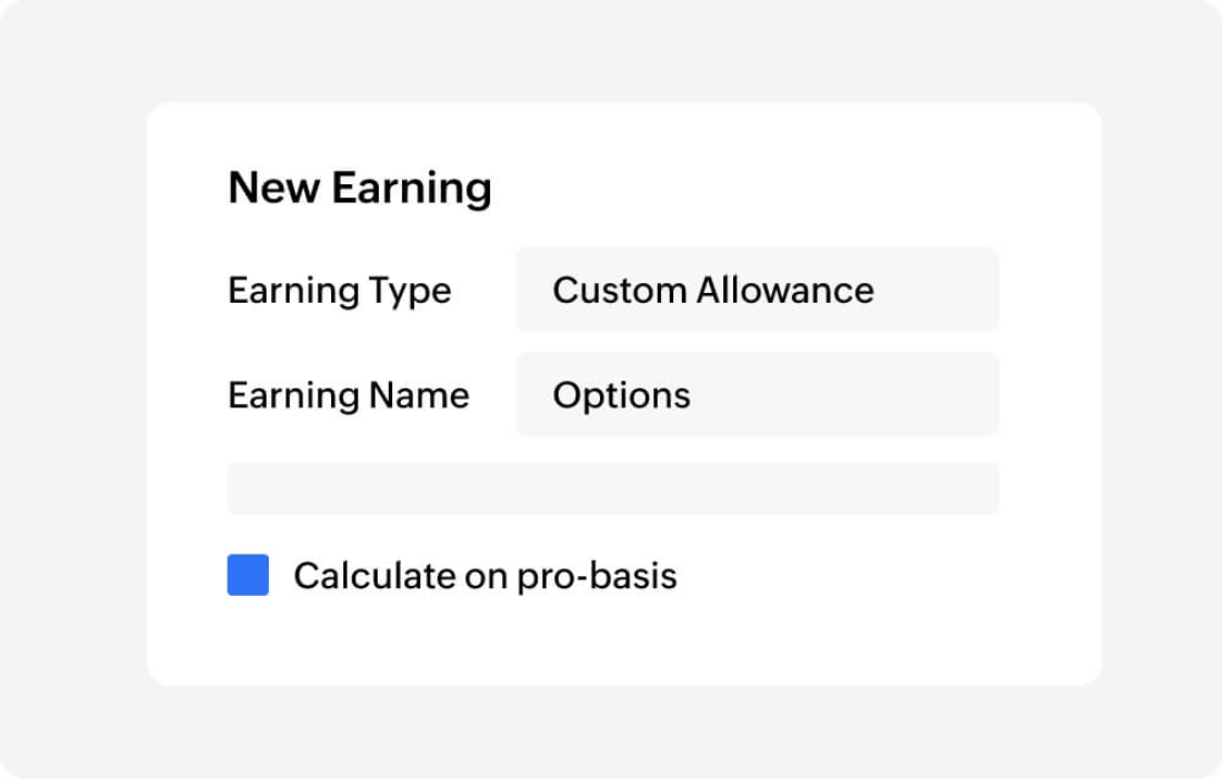 Payroll custom allowance