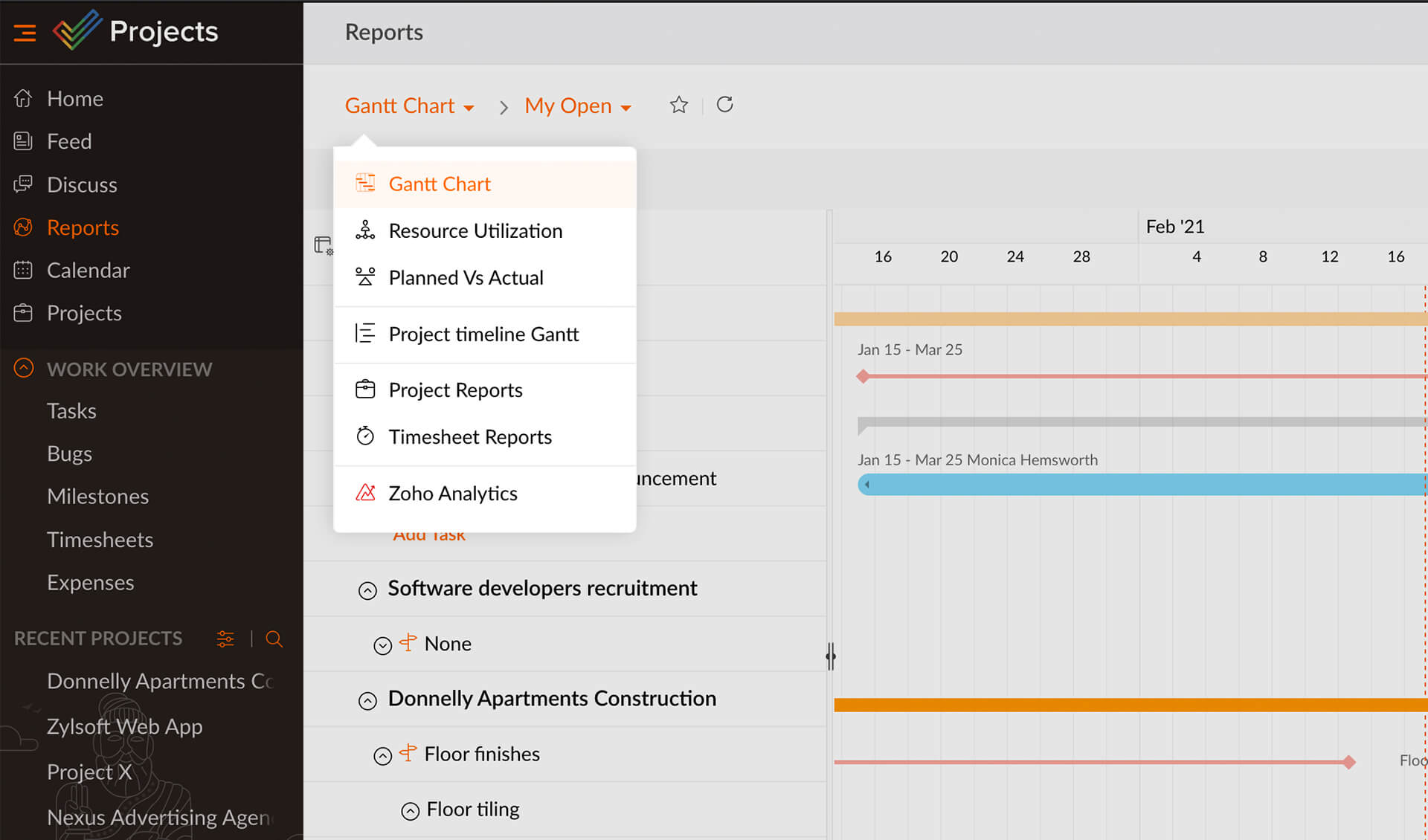 Project reporting. Zoho Projects. Zoho Projects русский Интерфейс. Zoho баг-трекинговыми системами. Zoho Planner.