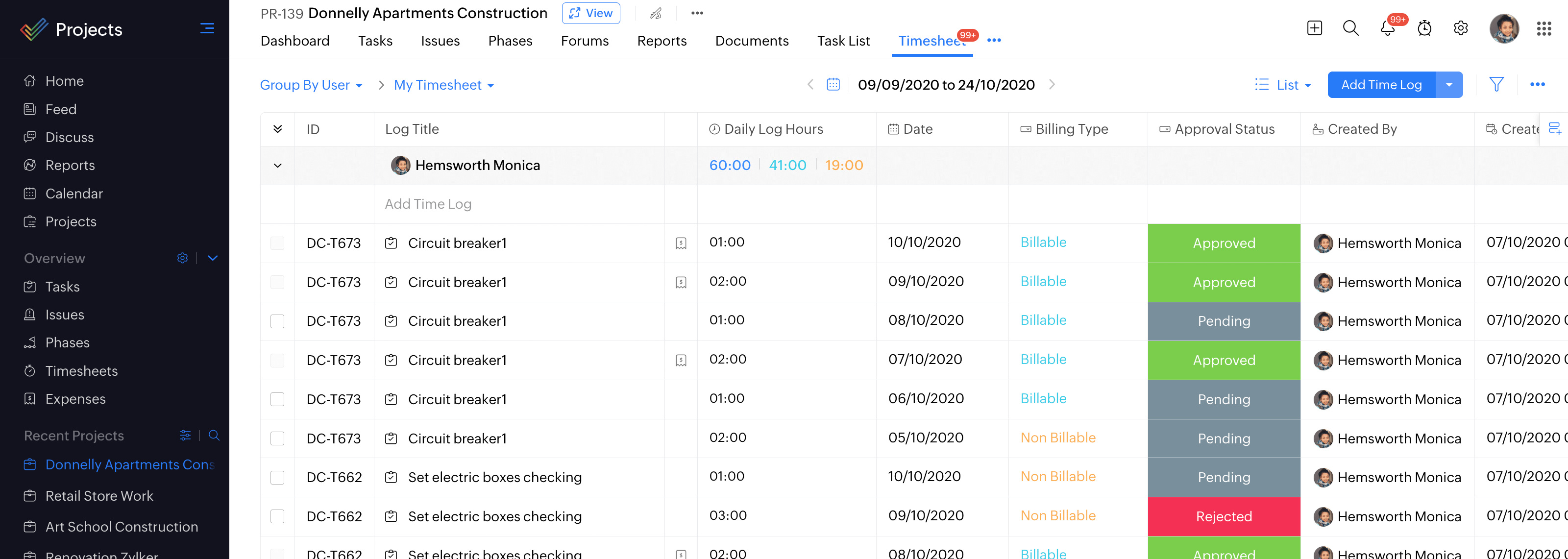 simple online timesheet