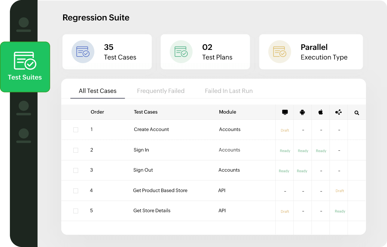 Zoho QEngine for regression testing