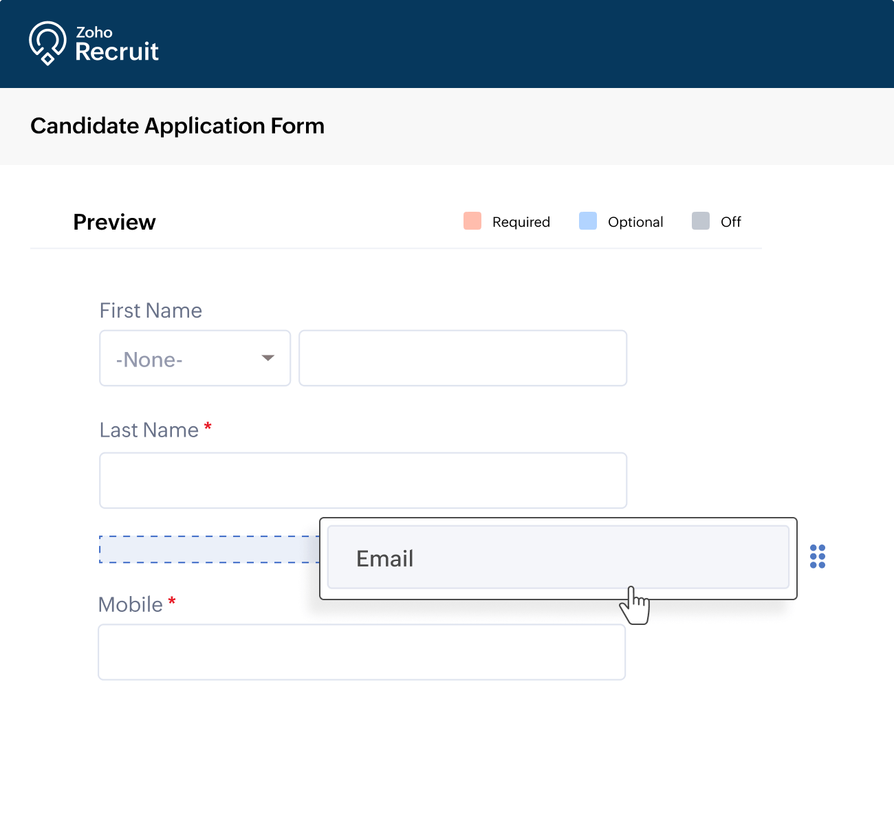 Tailor application forms to your requirement