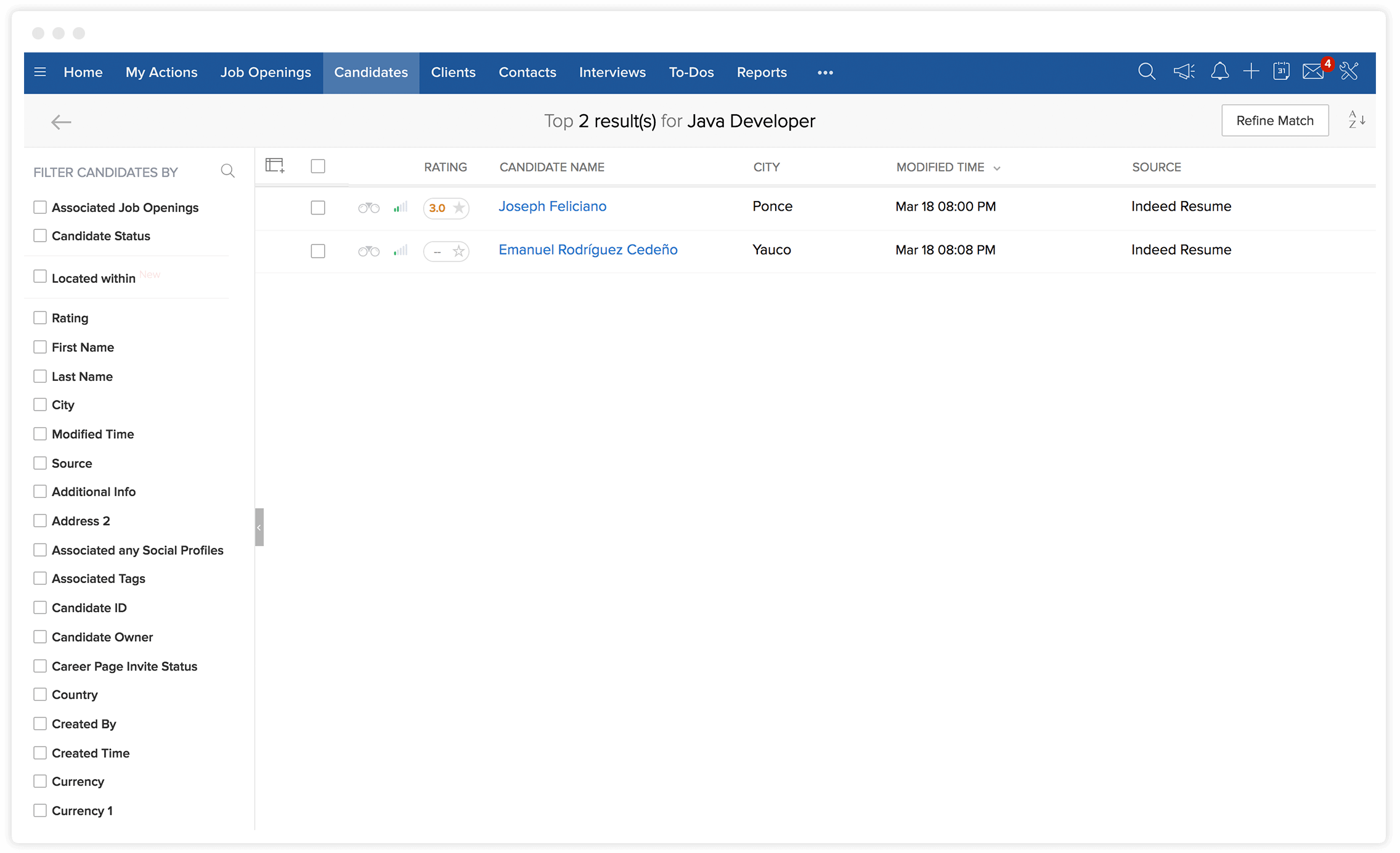 Coincidencia de candidatos en el software de reclutamiento con IA