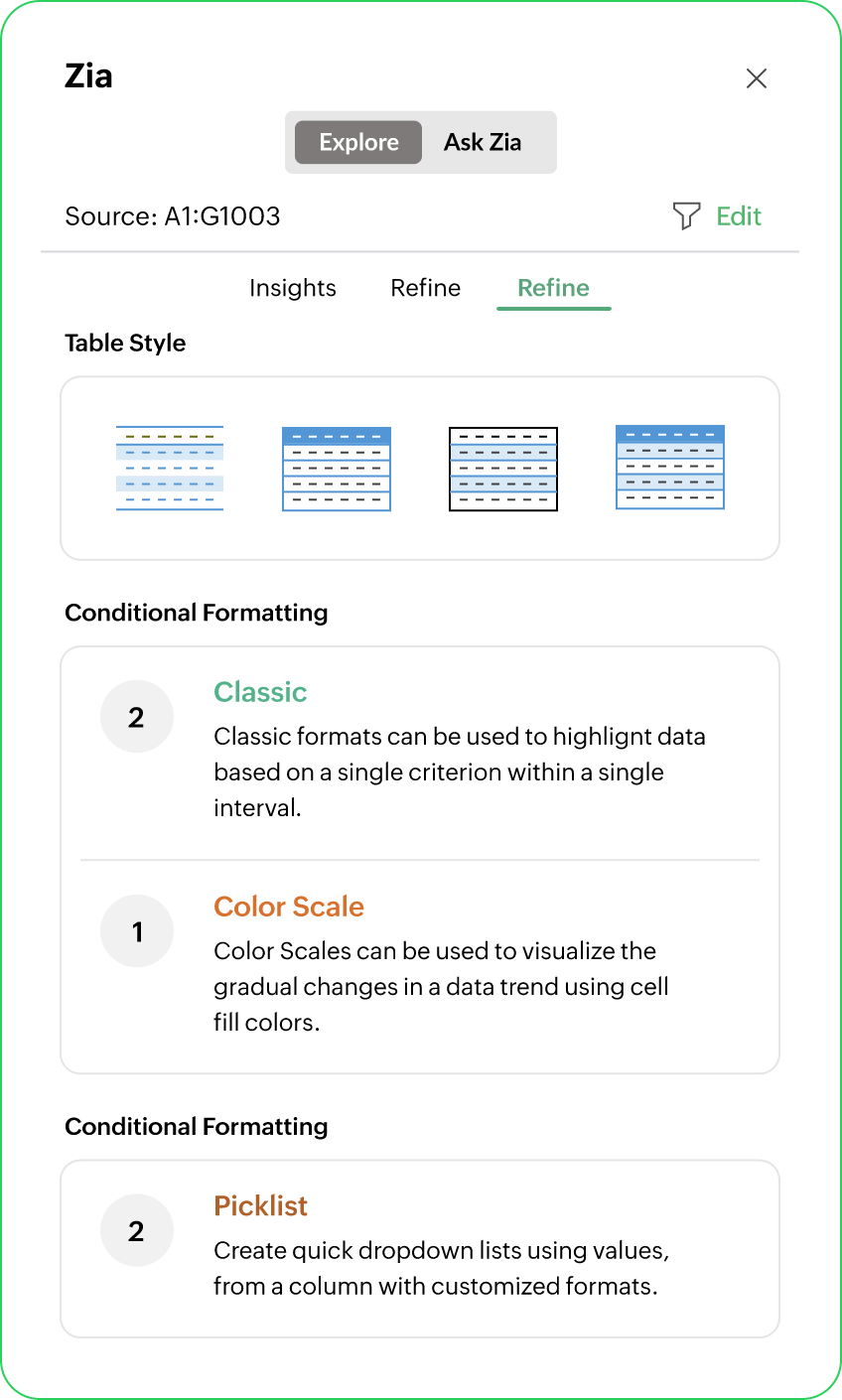 Build interactive spreadsheets