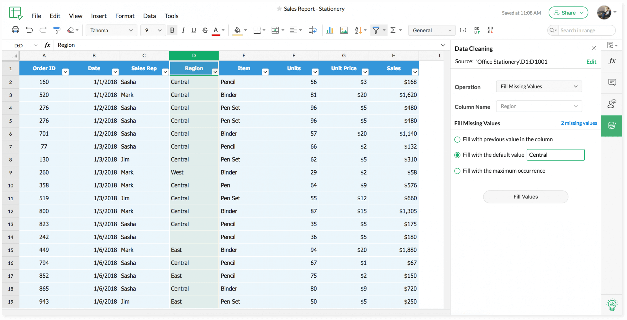 Software de planilhas online  Crie planilhas gratuitamente – Zoho Sheet