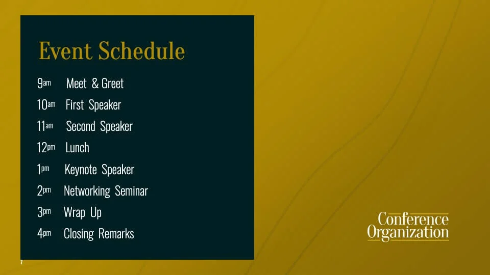 Event schedule