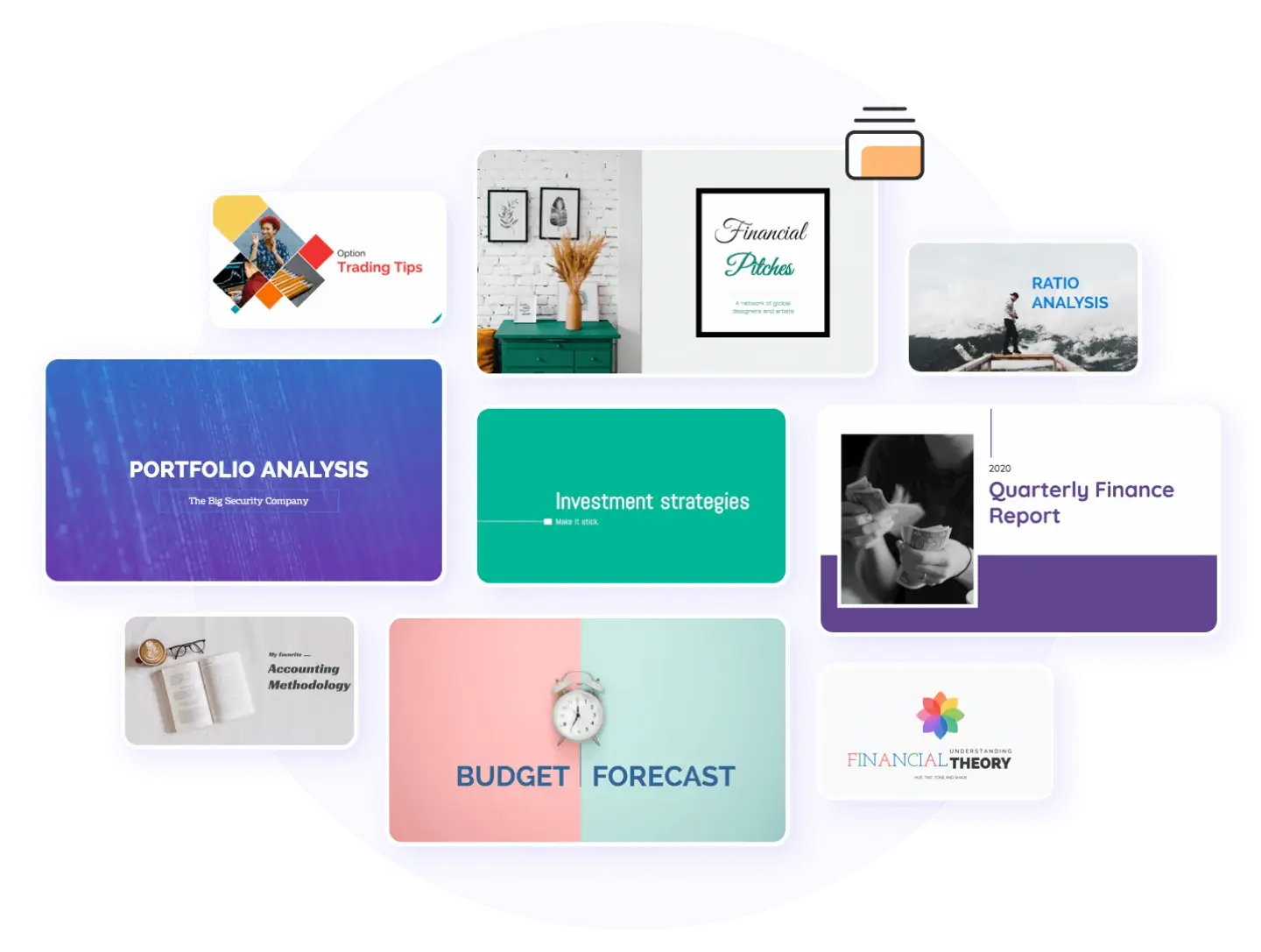 Zoho Show's financial presentation templates