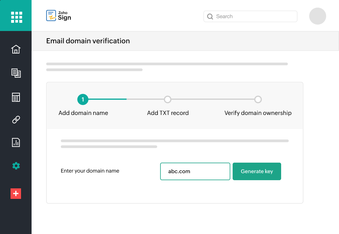 Zoho Sign - DKIM - Verify your domain to reach your signers inbox