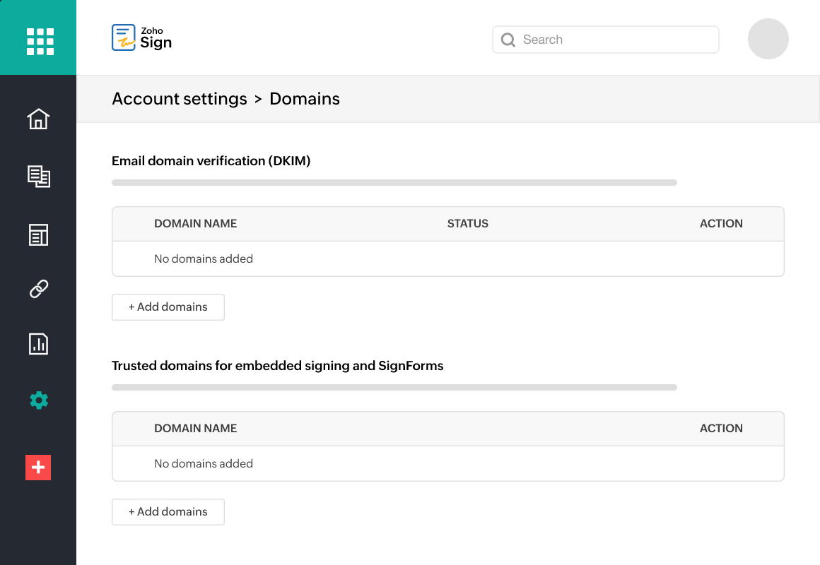 Zoho Sign - DKIM - Verify your domain to reach your signers inbox