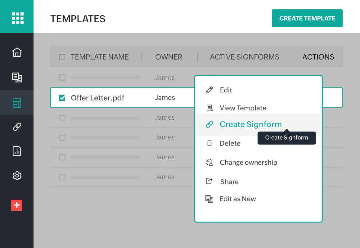 Convert templates into SignForms