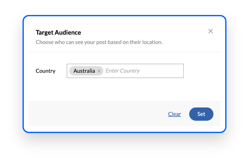 Set a target location on Facebook banner